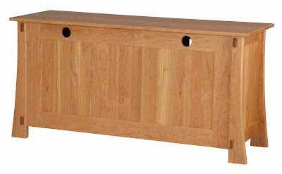 60" x 30" Seville Entertainment Center in Natural Cherry, Solid Hardwood Rear Panel