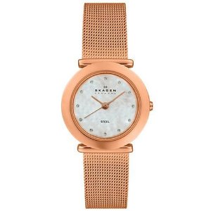  Skagen Women's 107SRRD Rose Gold Mesh Watch