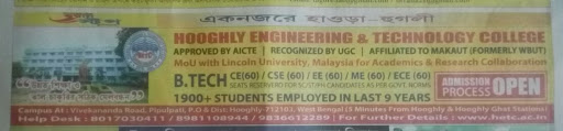 Hooghly Engineering & Technology College, Pipulpati Auto Stand, Vivekananda Rd, Chinsurah R S, Mithapukur More, West Bengal 712103, India, Engineering_College, state WB