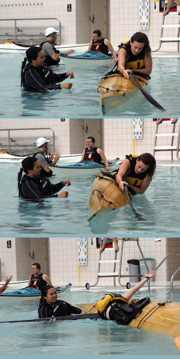 Catriona teaching a UMD student how to roll at a pool session, Maryland. (Photo courtesy of DJ Manalo)