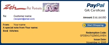 Pet Portrait gift certificate