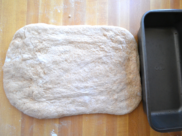 dough shaped into rectangle 