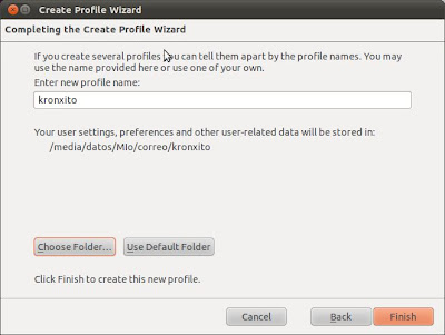Cambiar de ubicación el perfil de Thunderbird en Linux Ubuntu 11.04
