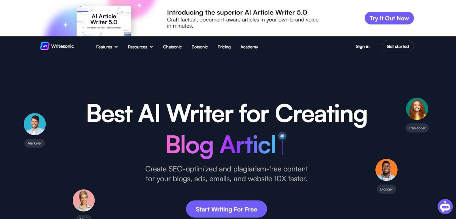 Writesonic: Free AI Writing Tool