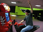 Philip held on for 8 seconds of virtual biking