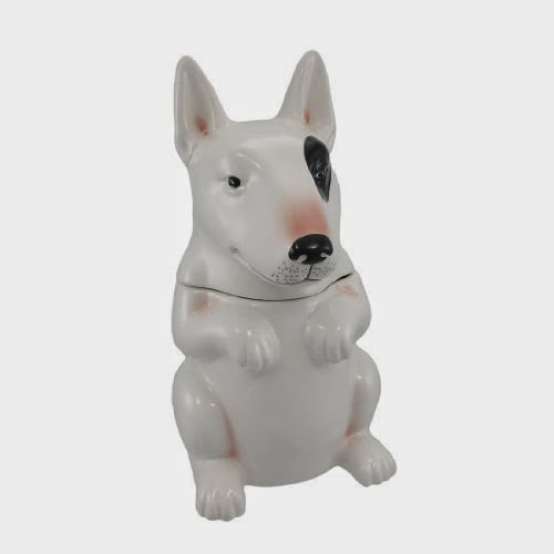  LITTLE BEGGAR Bull Terrier Dog Ceramic Cookie Jar Treats