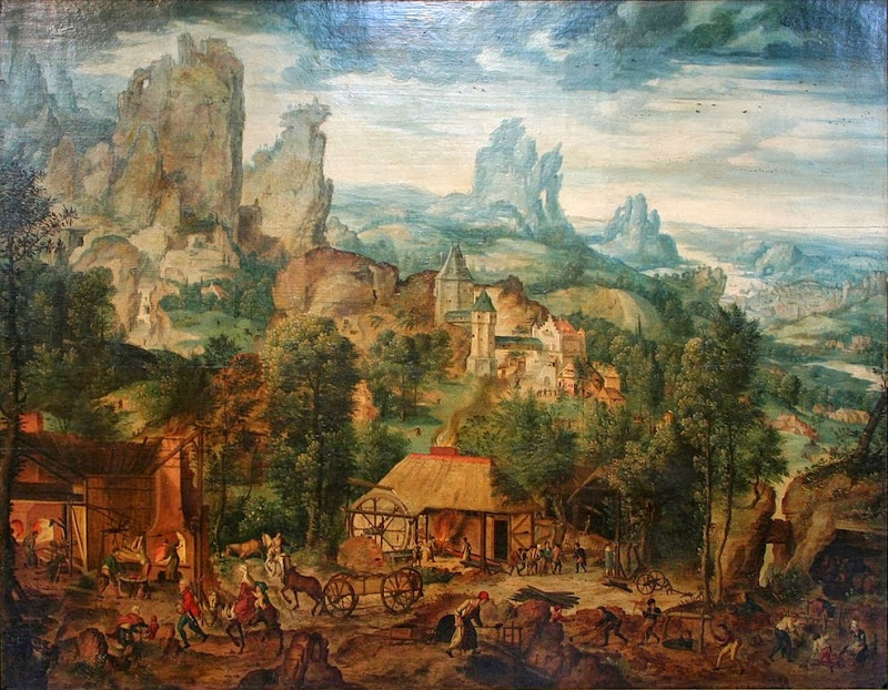 Herri met de Bles - Landscape with a Foundry