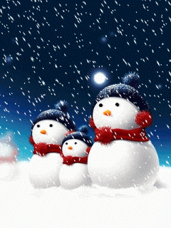 Snjegovići na snijegu, Božićni blagdani download besplatne animacije za mobitele