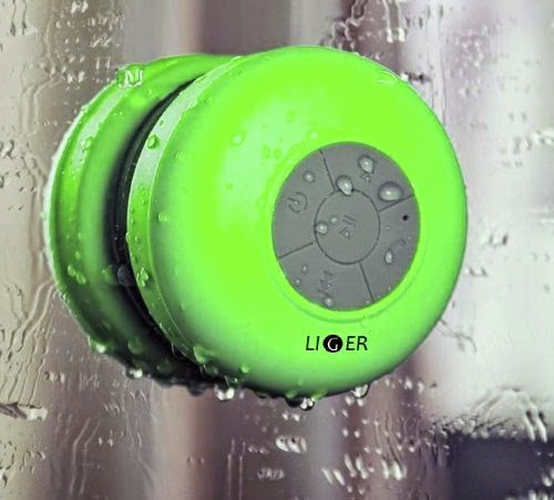  Liger® Waterproof Wireless Bluetooth Shower Speaker  &  Hands-Free Speakerphone Compatible with all Bluetooth Devices, iPhone 5s Siri and All Android devices (Green)