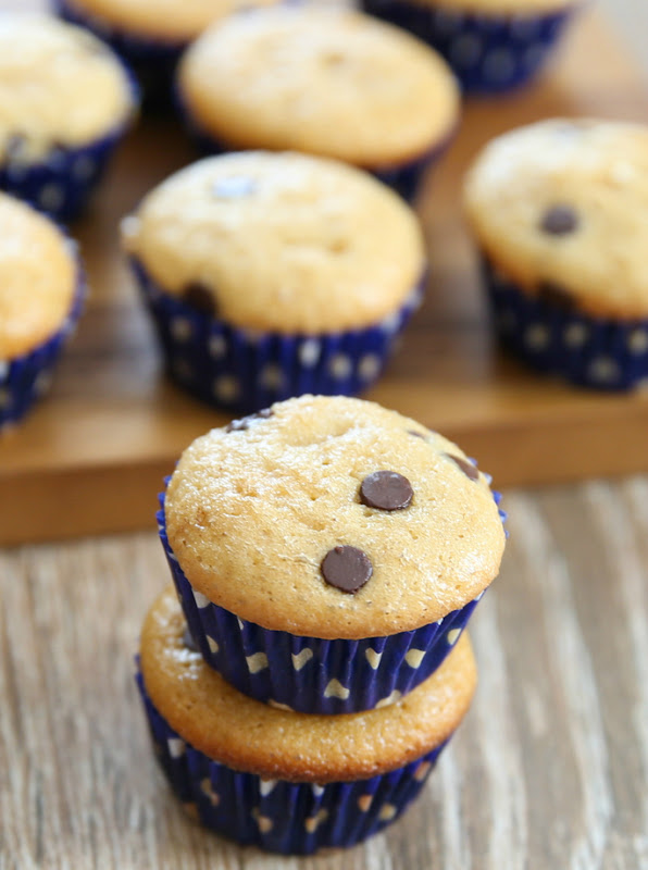 overhead photo of a stack of two muffins