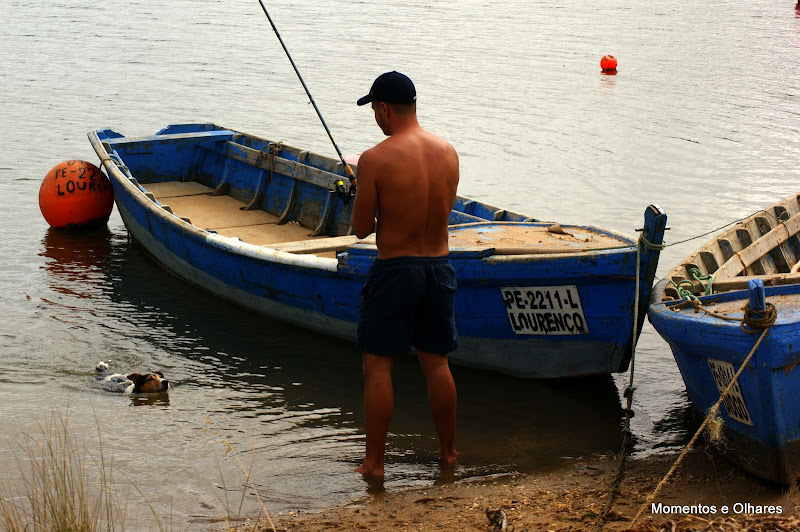 Pescador na Lagoa de Óbidos