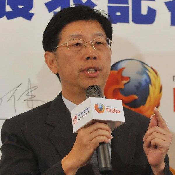 Young Liu , Foxconn general manager of innovating Dial System Business Group (iDSBG) speaks during a press conference ahead of the opening of the Computex trade fair in Taipei on June 3, 2013.