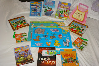 Assorted children's books.