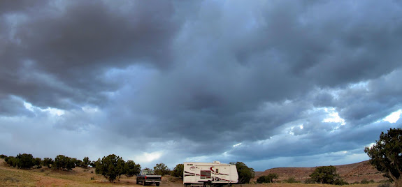 Dark clouds over camp