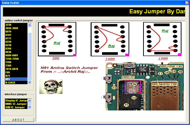 6085 display ic jumper. (Display IC Jumper, MMC IC