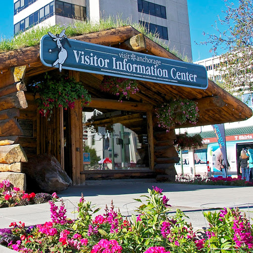 Visit Anchorage Log Cabin Visitor Information Center logo