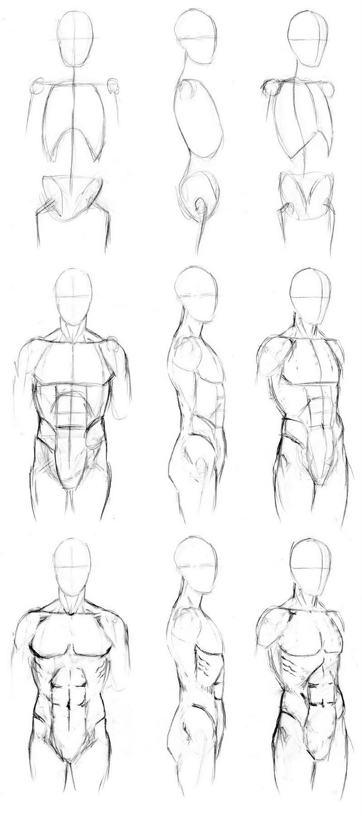 Sketch of the female body. Girl model Front and back view. Pose hands on  the belt.