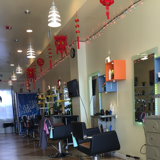 Blue design hair salon