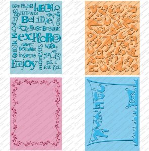  Provo Craft Cuttlebug Cricut Companion Embossing Folder Bundle, Wall Decor