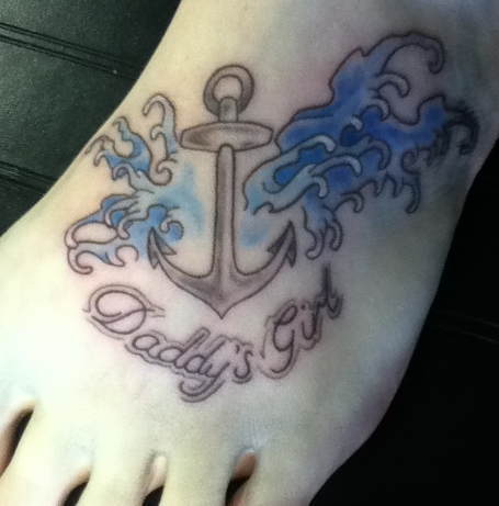 Daddy’s Girl Anchor Tattoo For Women