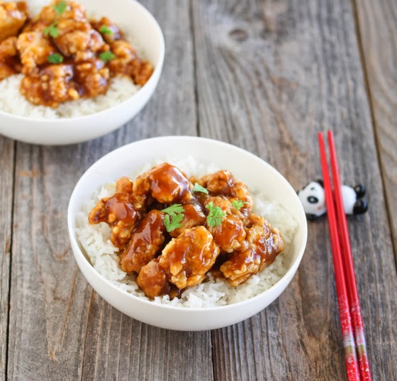 photo of two bowls of orange chicken