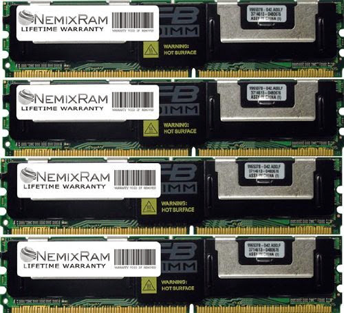  16GB (4X4GB) DDR2 667MHz PC2-5300 ECC FBDIMM FULLY BUFFERED QUAD RANK 4RX8 NEMIX RAM MEMORY