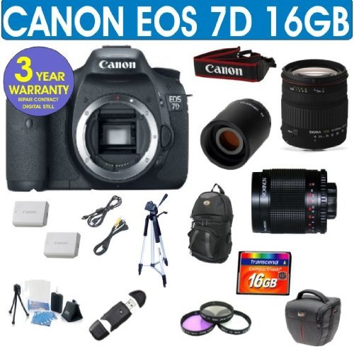 Canon EOS 7D + Sigma 18-200 Lens + 500mm Mirror Lens