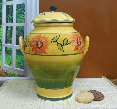  Sunflower Garden Hand-Painted Cookie Jar