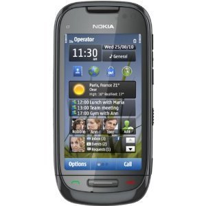  Nokia C7 Unlocked Quadband Smartphone with 8GB Storage, Symbian^3 OS, 8 MP Camera, 720P Video Recording, Wi-Fi, AMOLED Touchscreen and Bluetooth--International Version with No Warranty (Black)