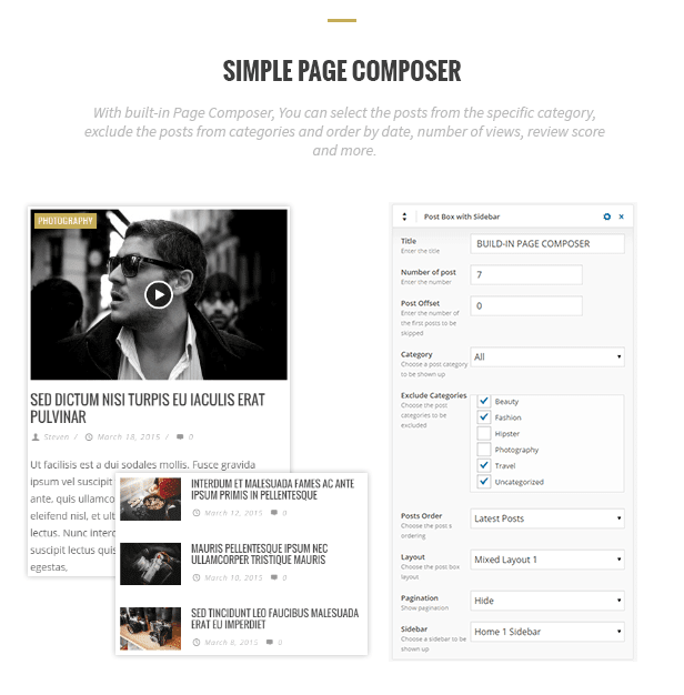 Simple page composer