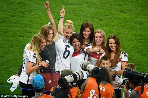 Photos Host Of German Girlfriendswives Celebrates Their Men Victory In The Football Pitch