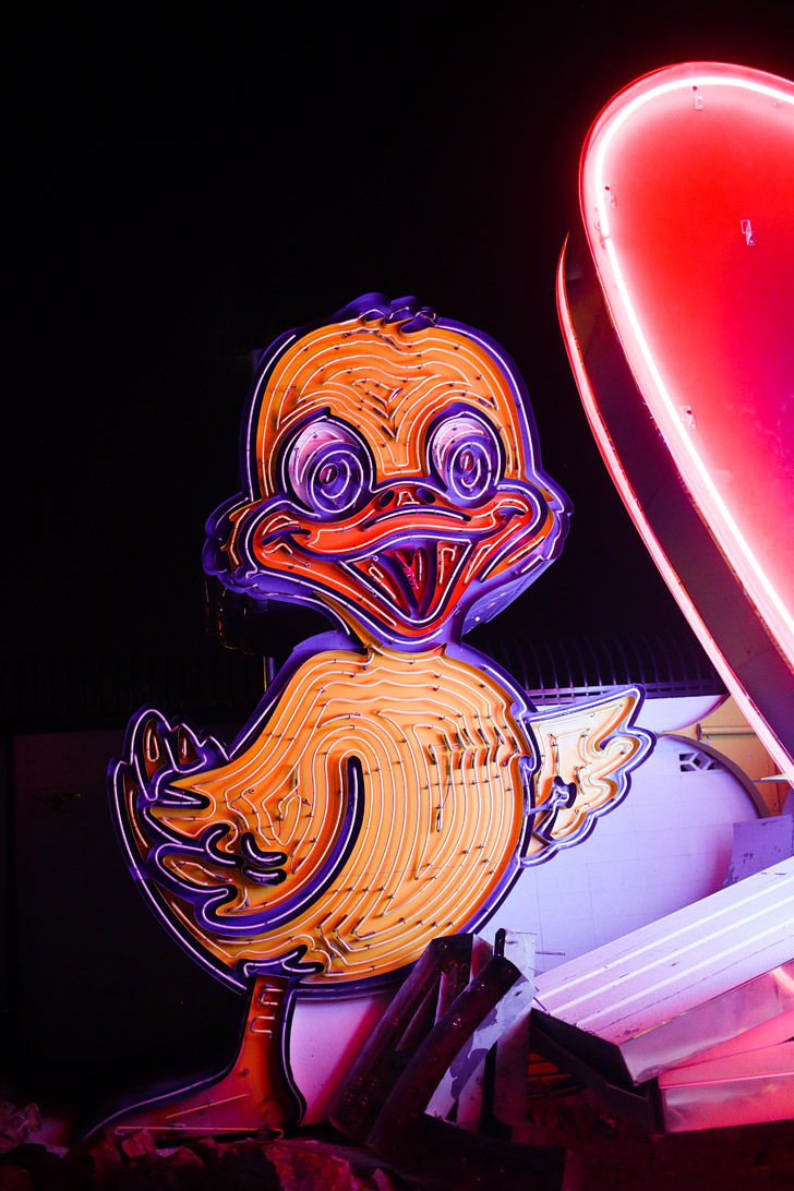 Duck Neon Sign at the Las Vegas Sign Graveyard.