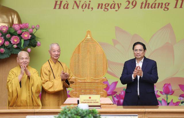 Thủ tướng Việt Nam Phạm Minh Chính tại Đại hội đại biểu Phật giáo toàn quốc lần thứ 9, nhiệm kỳ 2022 - 2027