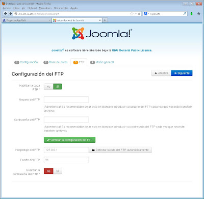 Instalar Joomla! 3.1 en un equipo con Linux Ubuntu Server 13.04, Apache, PHP y MySQL