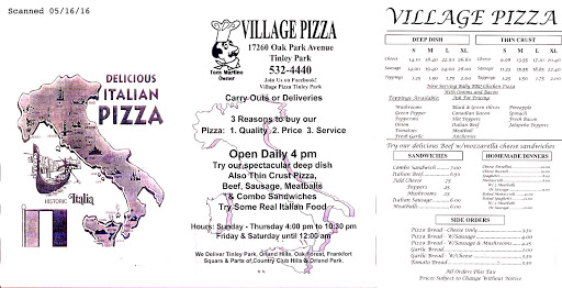 Pizza Restaurant «Village Pizza», reviews and photos, 17260 Oak Park Ave # 1, Tinley Park, IL 60477, USA