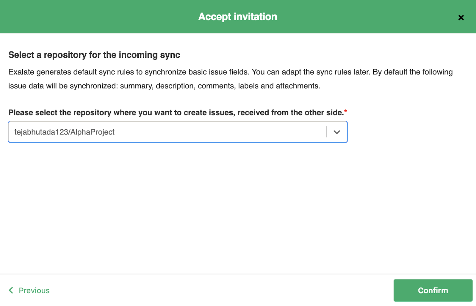 accept a GitHub enterprise jira sync invitation  