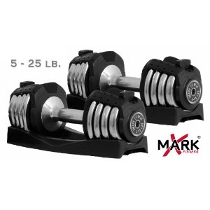  XMark Fitness Pair of Adjustable 25lb. Dumbbells