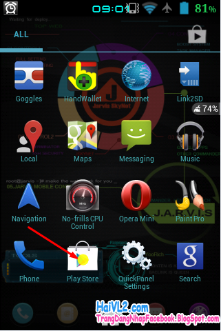 mở play store của điện thoại android