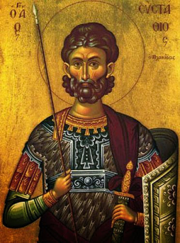 Eustathios The Great Martyr His Wife And Two Children