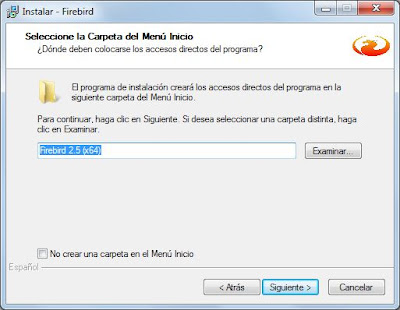 Instalar Firebird 2.5 x64 en Microsoft Windows 7 x64