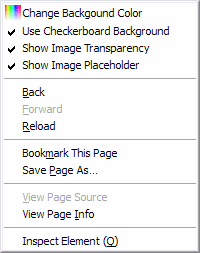Firefox context menu Firefox context menu