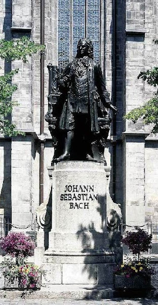 Johann Sebastian Bach Monument, on Exterior of St. Thomas Ev. Church - Leipzig, DE