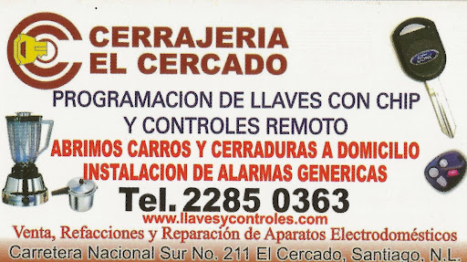 Cerrajería El Cercado, Carr Nacional, El Cercado, 67300 Santiago, N.L., México, Cerrajero | NL