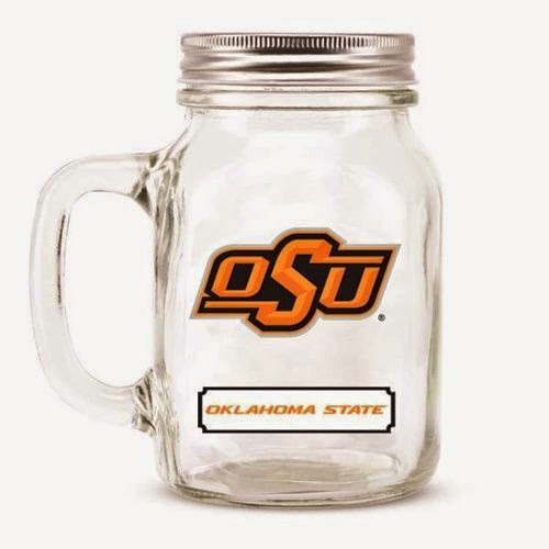  Oklahoma State Cowboys Mason Jar Glass With Lid