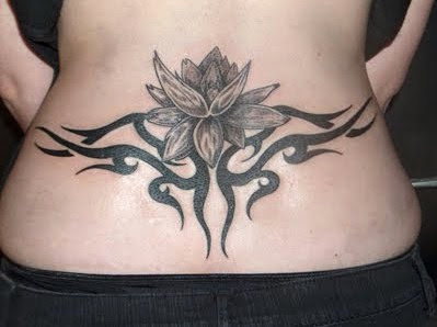 tribal lotus flower tattoos designs lower back