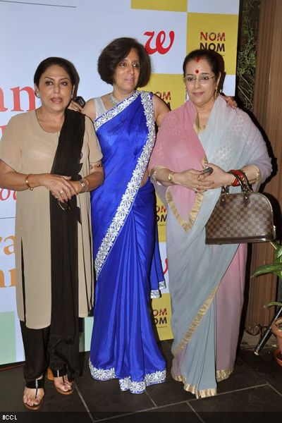 Anuradha Sawhney (C) accompanied by Anju Mahendru and Poonam Sinha during Anuradha's book launch, held in Mumbai on February 4, 2013. (Pic: Viral Bhayani)