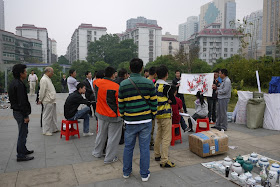 painting auction above the Tianxinge Antique City in Changsha, China