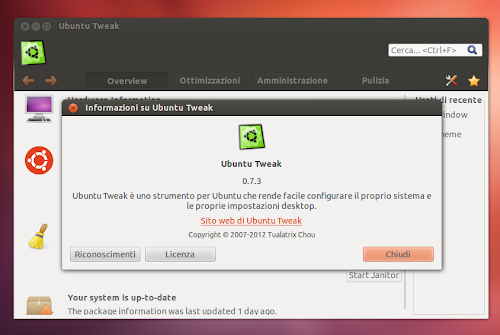 Ubuntu Tweak 0.7.3. su Ubuntu 12.04