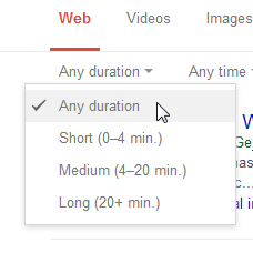 google any duration