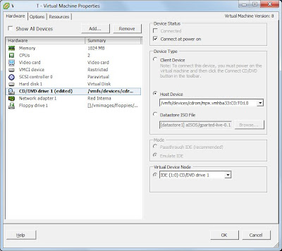 Extender tamaño partición sistema W2003 NTFS con GParted en VMware ESXi